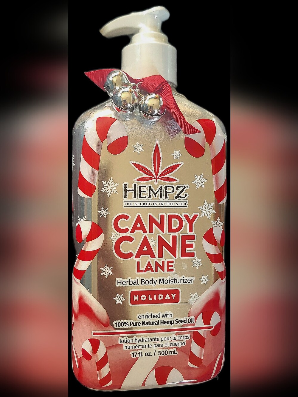 Hempz Candy Cane Lane Herbal Body Moisturizer - Red, White
